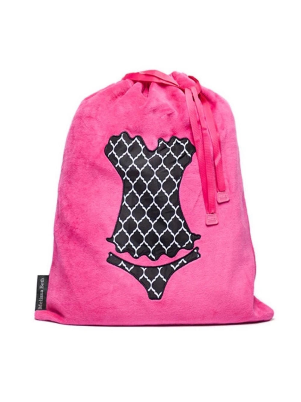 Melissa Beth’s Oh La La Hot Pink Lingerie Drawstring Travel Bag